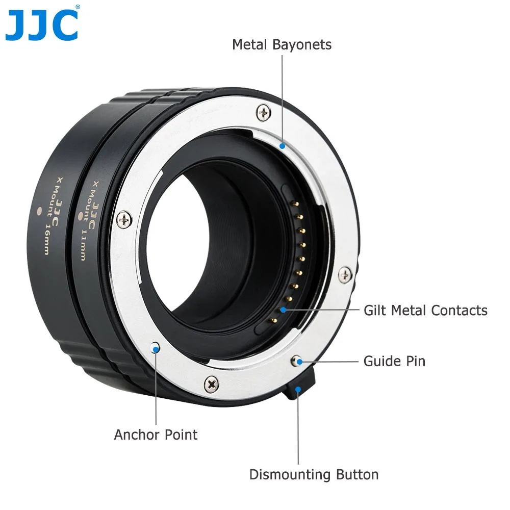 Фото Комплект удлинителей для макросъемки JJC X Mount Close Up Auto Focus Smart Adapter Ring Для Fujifilm XT5 XT4 XT3 XT30II XT30 №2