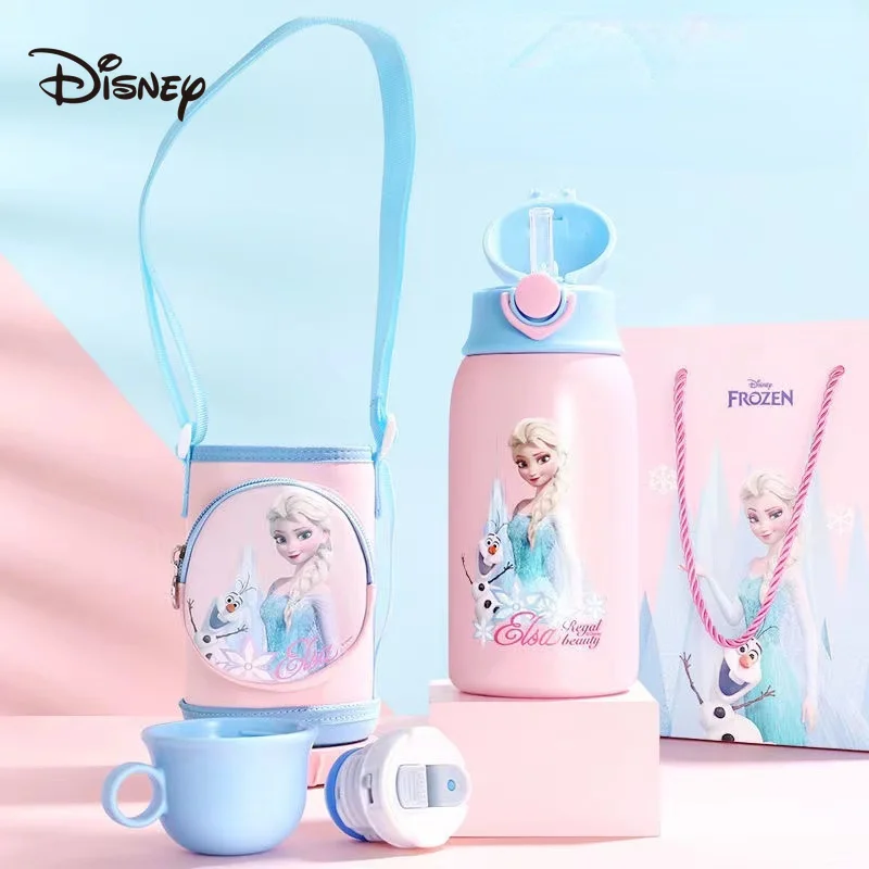 

Disney Children's Thermos Mug Water Cup Straw Primary School Student Male, Female Portable Anti-Drip Cute Water Bottle