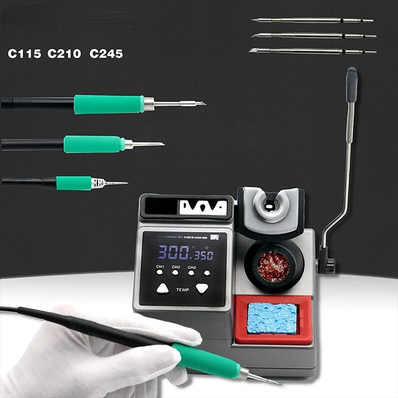 

Lead-free soldering station, compatible with C115/C210/C245, BGA PCB patching handle chip temperature control