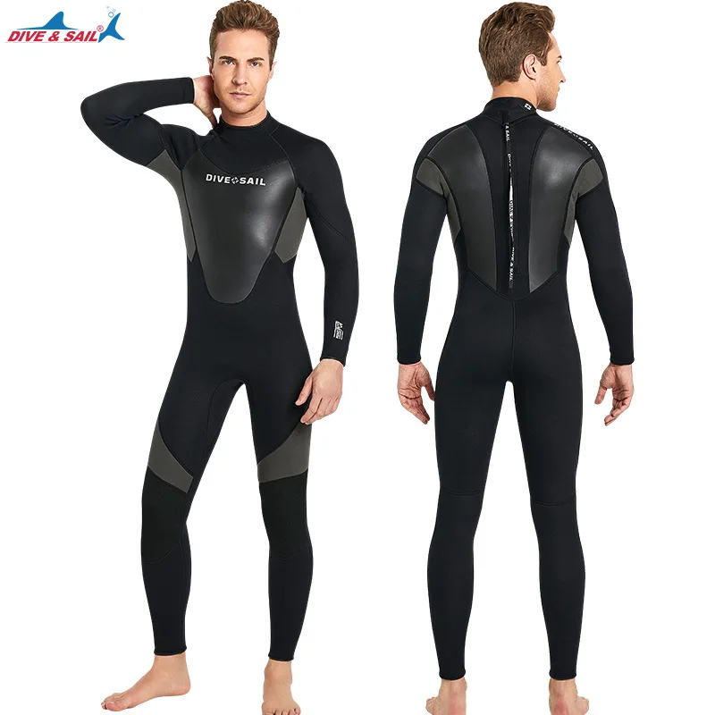 Men's New 3mm Neoprene Wetsuit Cool One-Pieces Fullbody Surfing Diving Suit Warm Scuba Snorkeling Underwater Fishing Swimwear