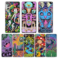 colorful art mushrooms phone case for samsung a7 a52 a53 a71 a72 a73 a91 m22 m30s m31s m33 m62 m52 f23 f41 f42 5g 4g tpu case