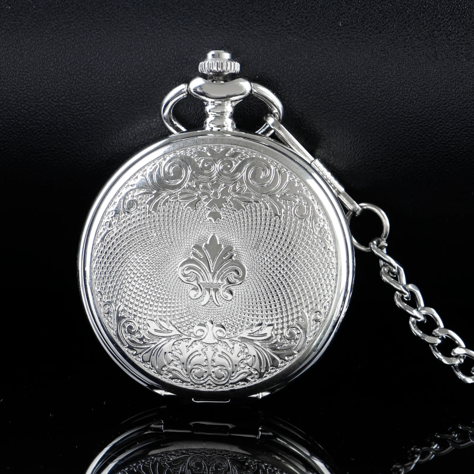 Silver Hollow Gear Mechanical Pocket Watches Vintage 2 Sides Open Case Hand Wind Casual Fashion Pocket&Fob Watches Mens Women