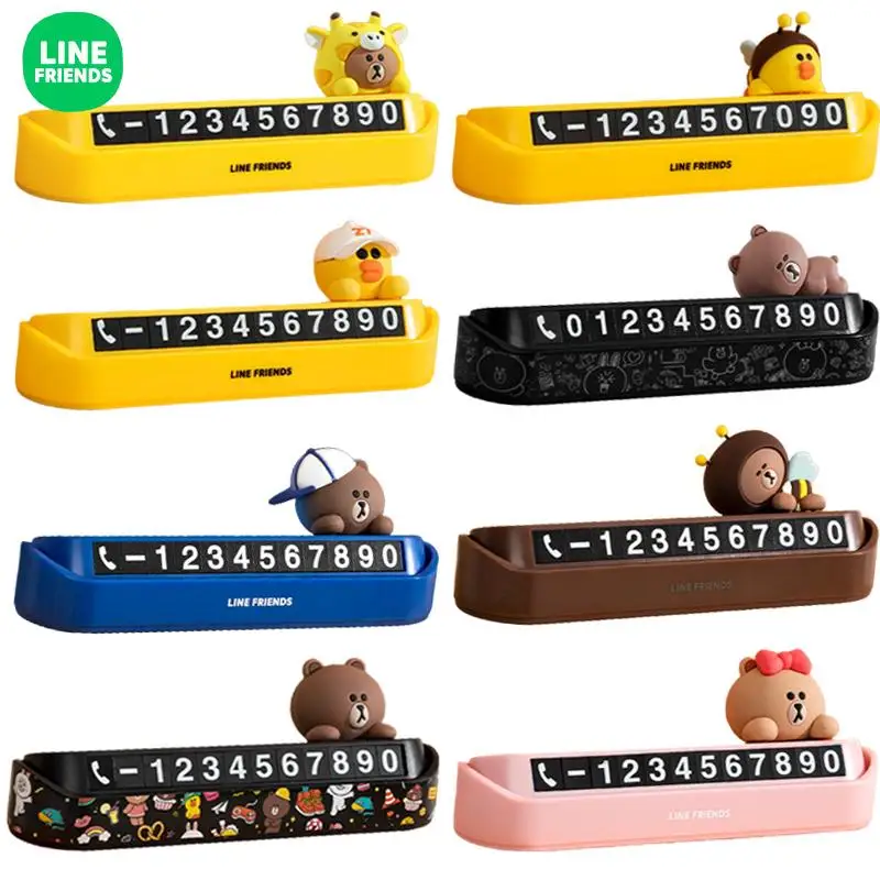 

Line Friends Cartoon Brown Cony Sally Creative Temporary Parking Number Plate Exquisite and Convenient Car Supplies Ornament