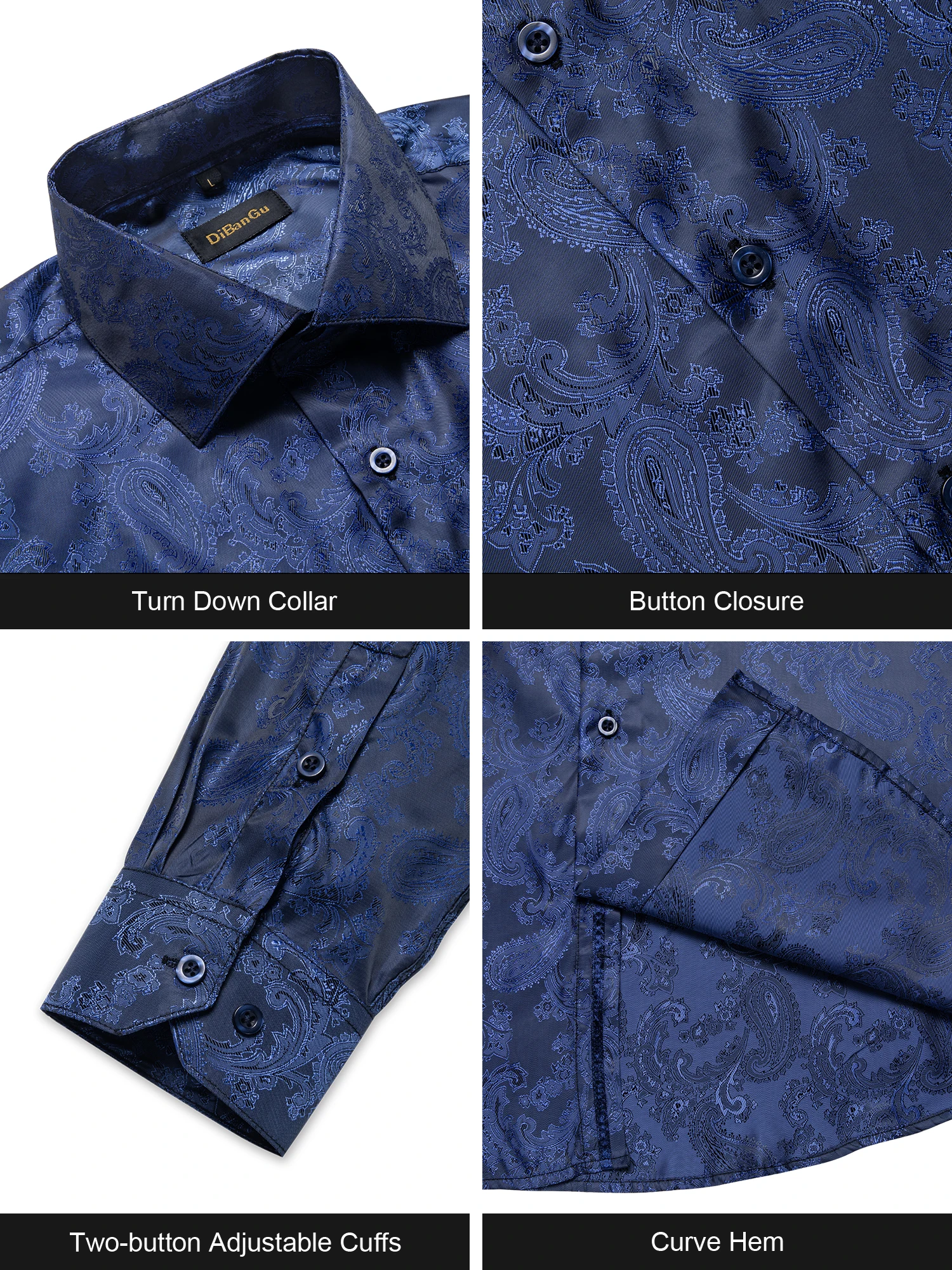 Men's Formal Cotton Shirts Long Sleeve patchwork shirt Man Casual Blouse Bussiness Button-Down Collar Social Slim Fit Shirt