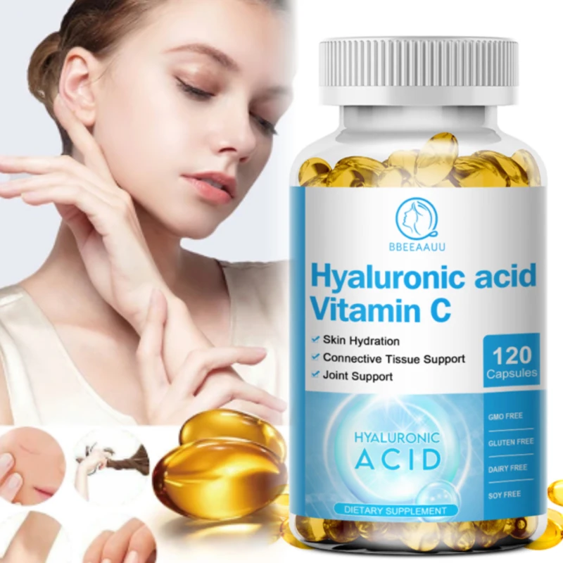 

BEAU 200mg Vegetative Vitamin C Hyaluronic Acid Supplement Support Skin Moisturizing Anti wrinkle Anti Aging Joint Lubrication