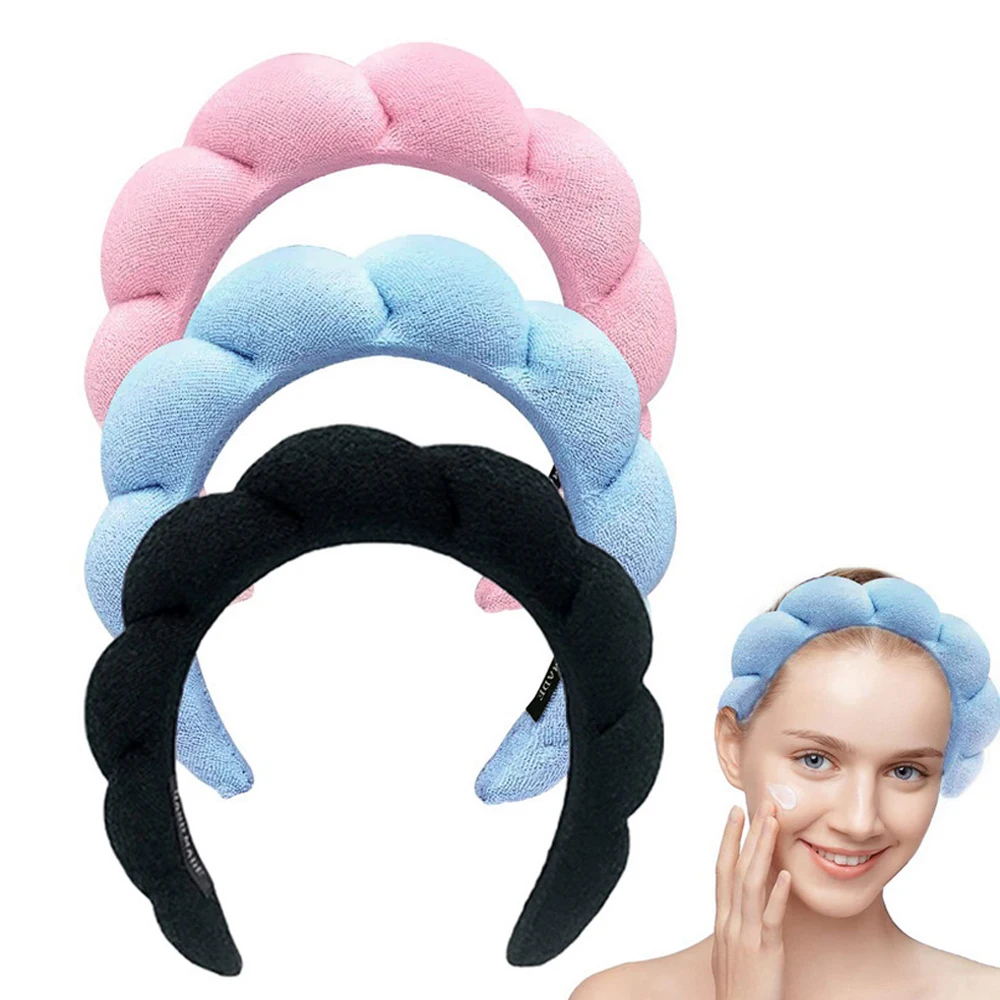 

Ободок Co Spa для женщин, губчатая повязка на голову для мытья лица, повязка на голову для макияжа, махровое полотенце, аксессуар для укладки волос