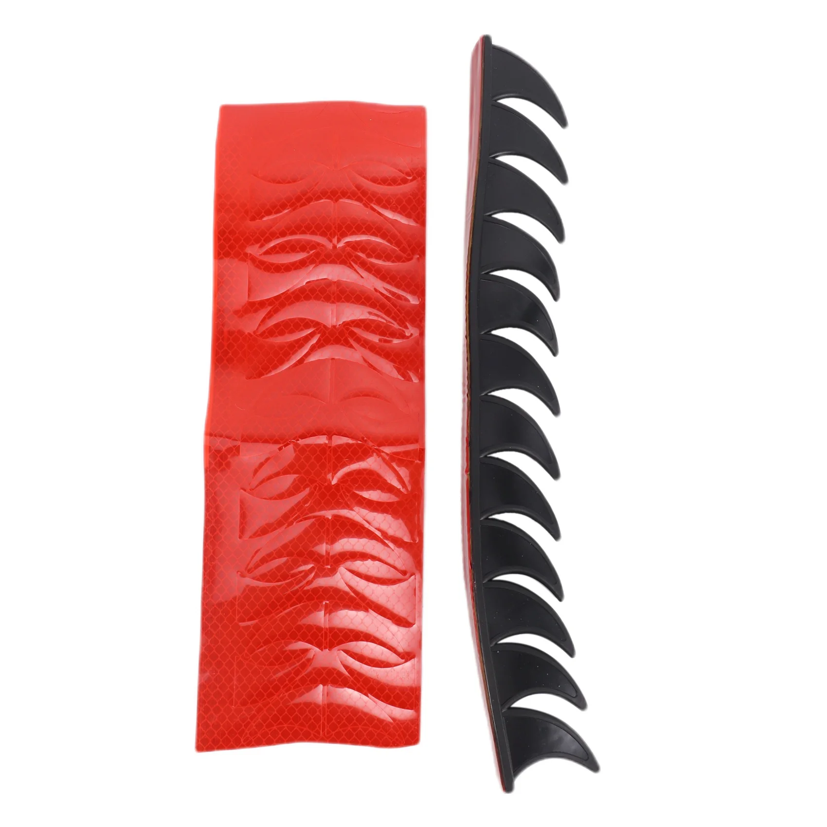 

Reflective Motorcycle Helmet Mohawk Spikes Rubber Camber Saw with Red Helmet Decals(Helmet Not Included)