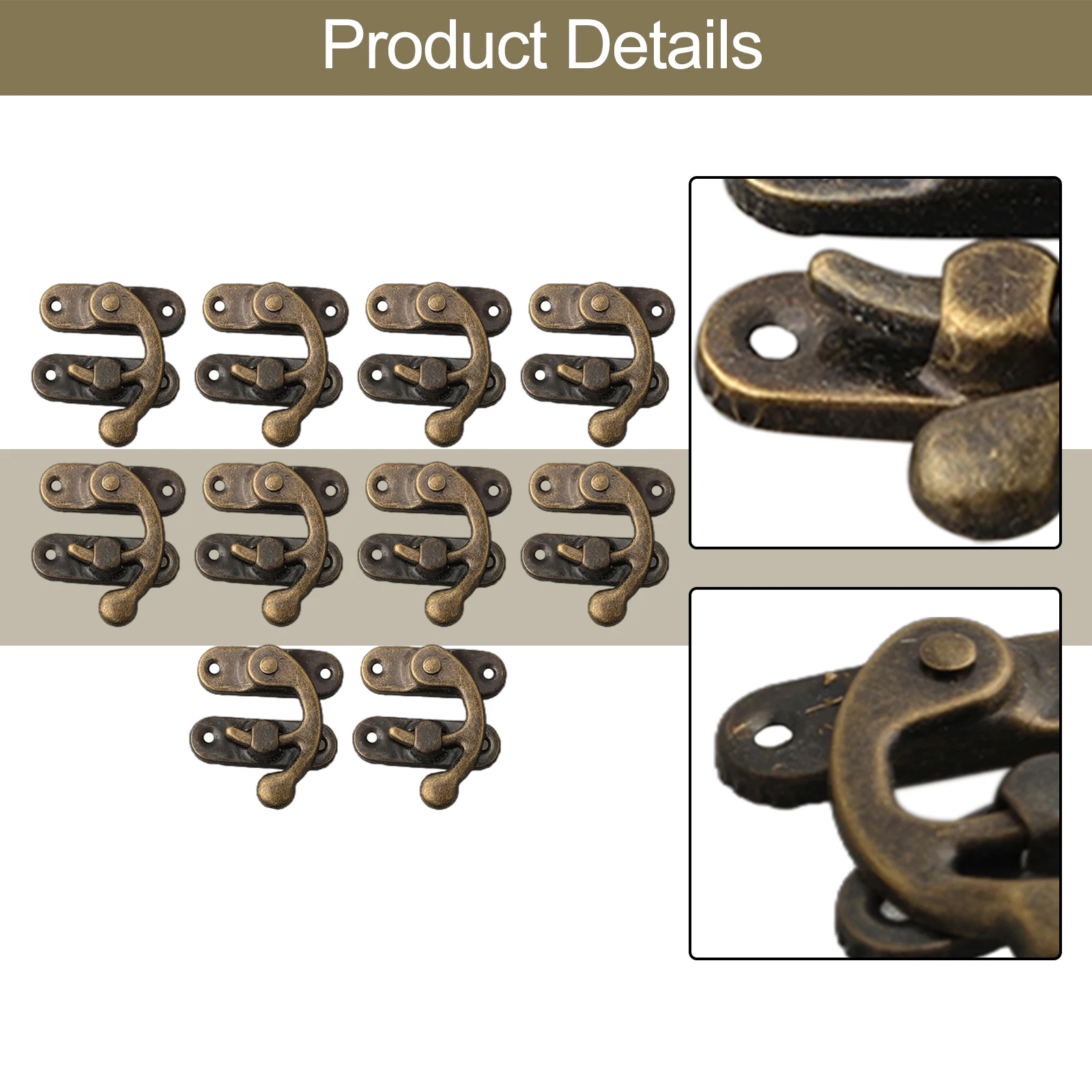 Metal Vintage Trava Fechos Ferrolho Cadeado Com Parafusos Móveis Caixa De Madeira Couro Saco Hardware Bloqueio Decorativo