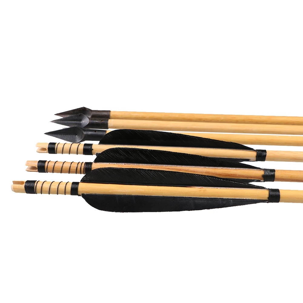 6 шт. деревянные стрелы для стрельбы из лука диаметр 8 мм 31 5 дюйма острая стрела с