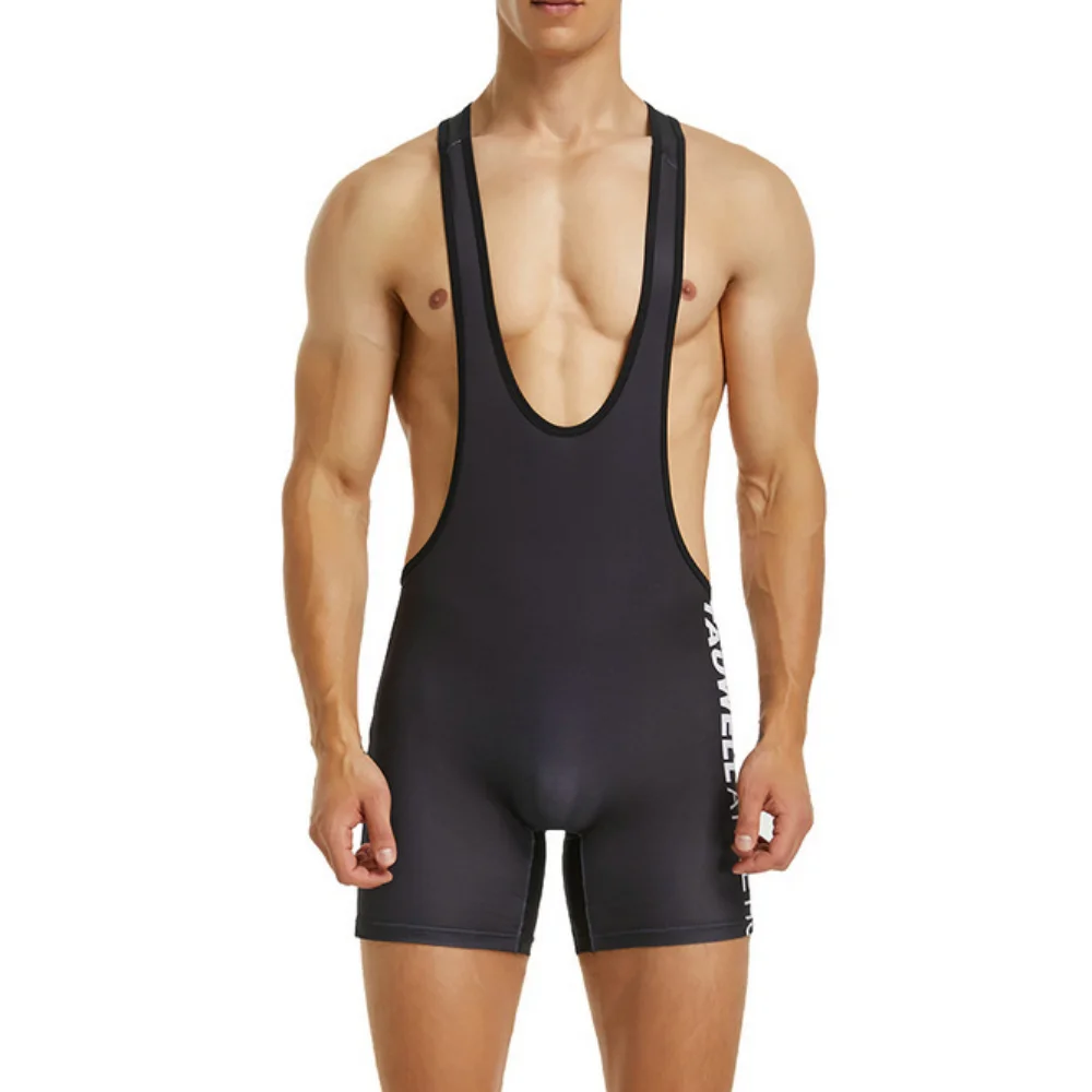 Mens Undershirts Leotard Wrestling Singlet Fitness Sports Workout Gym Bodysuits Underwear Seamless Jumpsuits One-piece Bodywear
