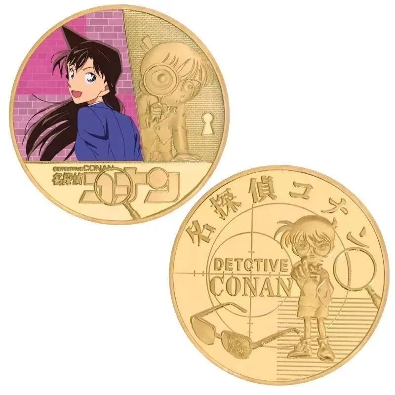 Фото Детектив Конан периферийные памятные монеты мультфильм аниме Haibara Ai Maori Lan Kaitou Kidd коллекция подарков на день рождения №3