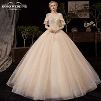 2021 off the shoulder vestido de noiva wedding dress train custom made plus size bridal tulle mariage boho champagne wedding