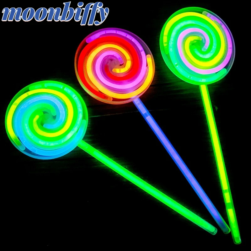 

Kawaii Lollipop Glow Sticks Fidget Spinner Toy ; Glow In The Dark Light Up Sticks Party Favors Fluorescence Party Decorations
