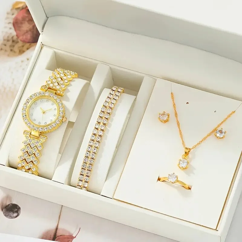 Creative and Exquisite Emerald Small Starry Sky Women's Quartz Watch Necklace Set as a Fashion Gift for Girlfriend