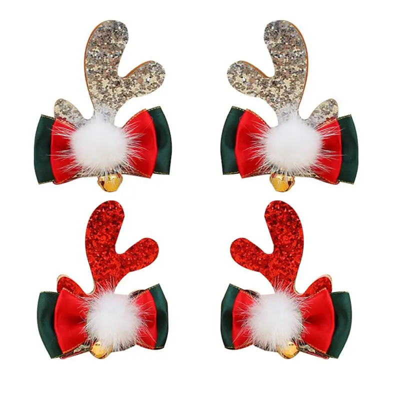 

4 шт., рождественские заколки для волос