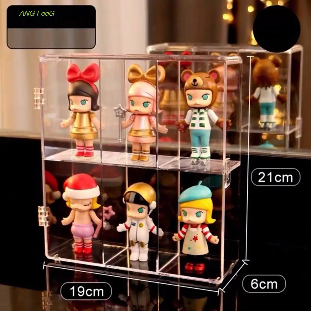 

6 Grid 19*6*21cm Display Box Blind Box Storage Display Rack Transparent Dustproof Acrylic Home Storage Organization