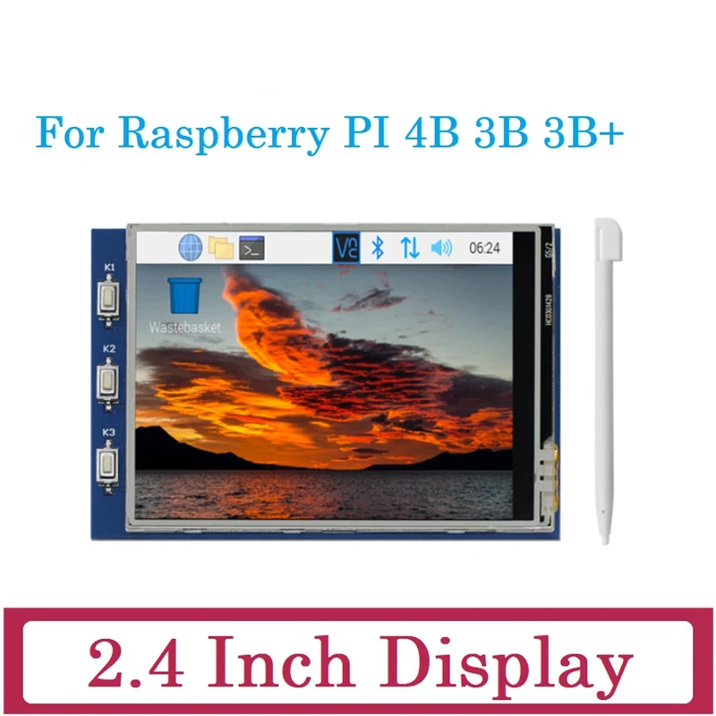 

2,8 дюймовый дисплей SPI для Raspberry Pi 4B/3B/3B + емкостный монитор с сенсорным экраном 320X240 с сенсорной ручкой