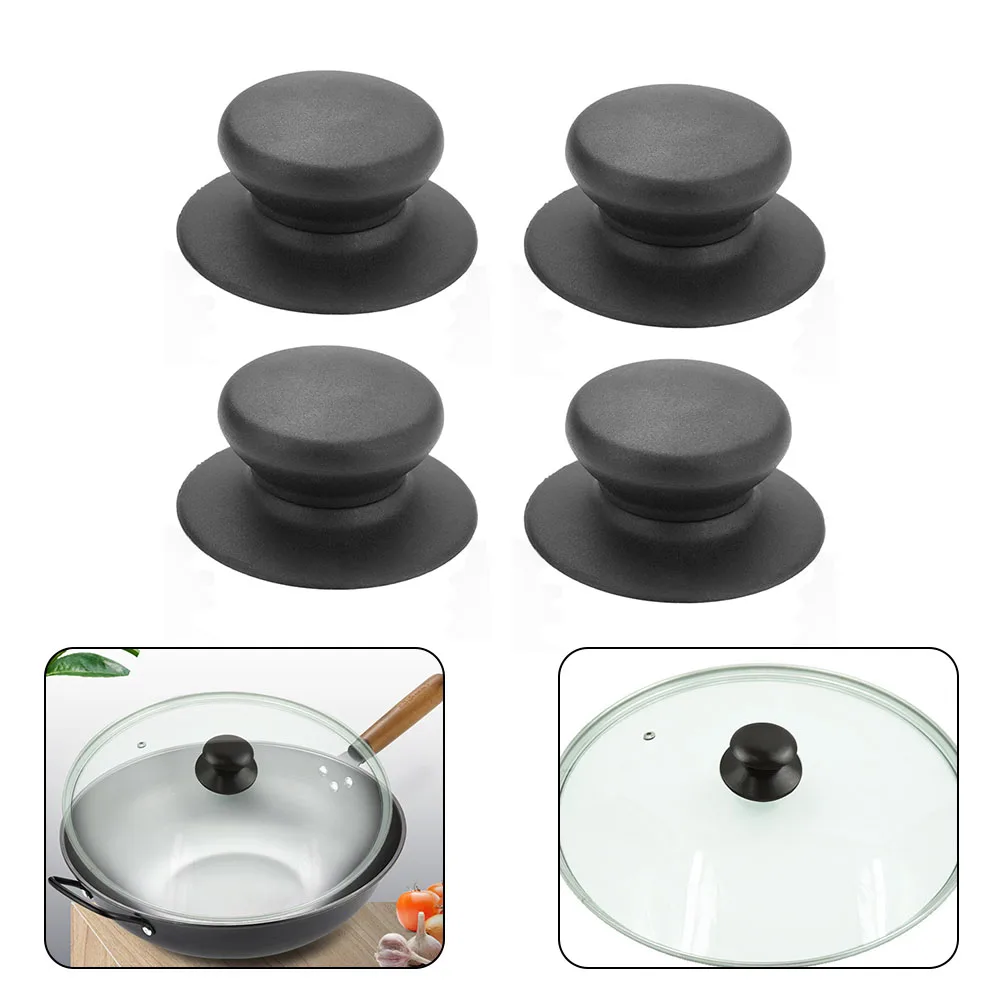 

4pcs Universal Pot Lid Holding Handle Replacement Glass Lib Cover Knob Cap Handgrip 5mm-12mm With Screws For Kitchen Cookware