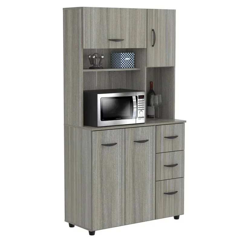 

Ламинированный кухонный шкаф Inval для хранения микроволновой печи, 35 Вт, дымчатый дуб