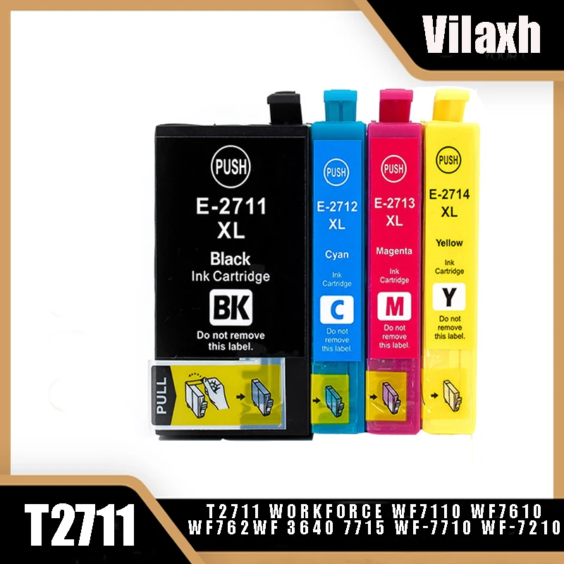 

Vilaxh T2711 T2712 T2713 T2714 Ink Cartridge for Epson WorkForce WF7110 WF7610 WF7620 WF3620 WF3820 WF3640 3640D 7110DTW 7610DWF