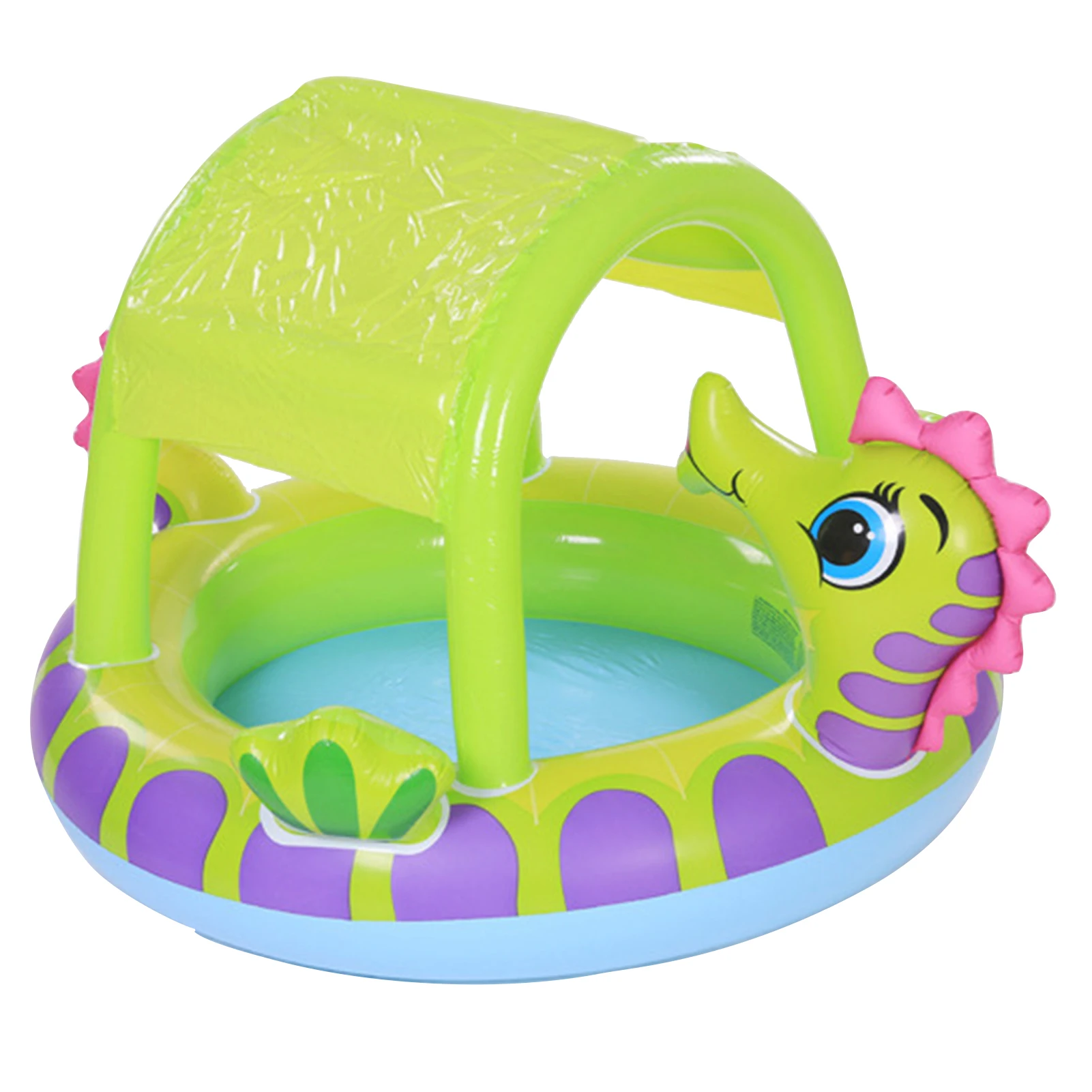 

Inflatable Play Center Pool Inflatable Pool With Shade 188x147x104CM Backyard Swimming Pool Cute Shading Pool For Kids Outdoor A