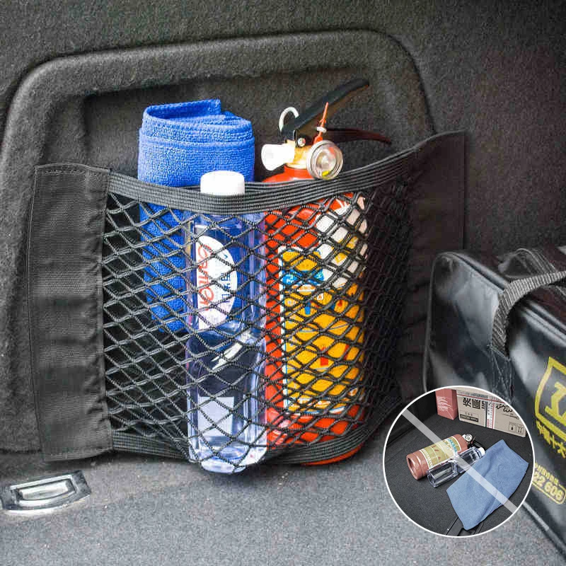 

Mesh Trunk Car Organizer Storage Net goods Universal Rear Seat Back Stowing Tidying Travel Pocket Bag Network