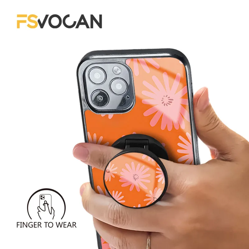 Держатель для телефона с цветами и мрамором iPhone 15 14 13 12 11 Pro Max Plus защитные