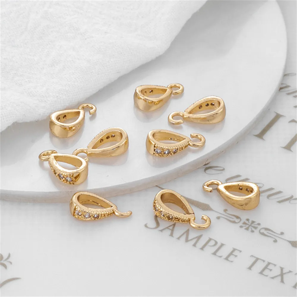 

14k copper clad gold with zirconia melon handmade diy pendant hanging buckle jewelry materials pendant clasp