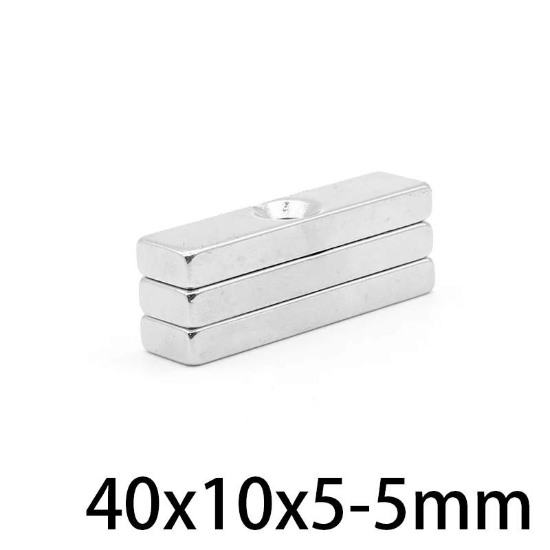 

2/5/10/15/20/30PCS 40x10x5-5mm Countersunk Sheet Search Magnet 40x10x5-5Quadrate Strong Permanent NdFeB Magnet 40*10*5-5