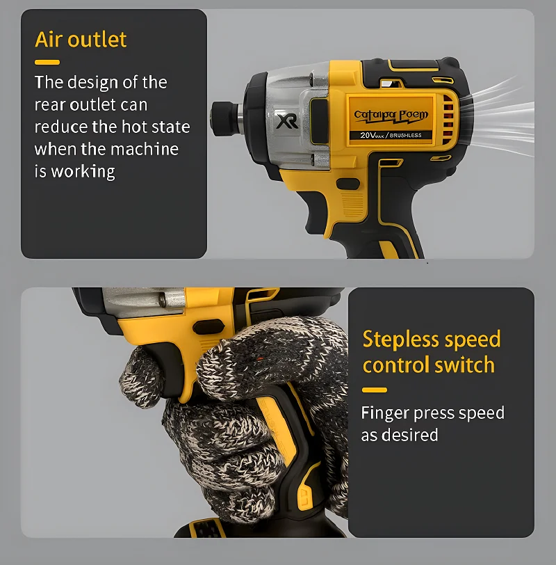 Ударная дрель Catalpa Poem DCF887 DCF880 205 Нм 1/4 дюймовая электрическая отвертка с