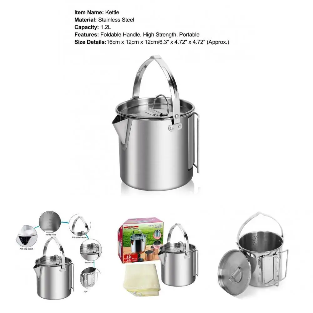 

Easy Pouring Stainless Steel Good Toughness Camp Water Kettle for Hiking