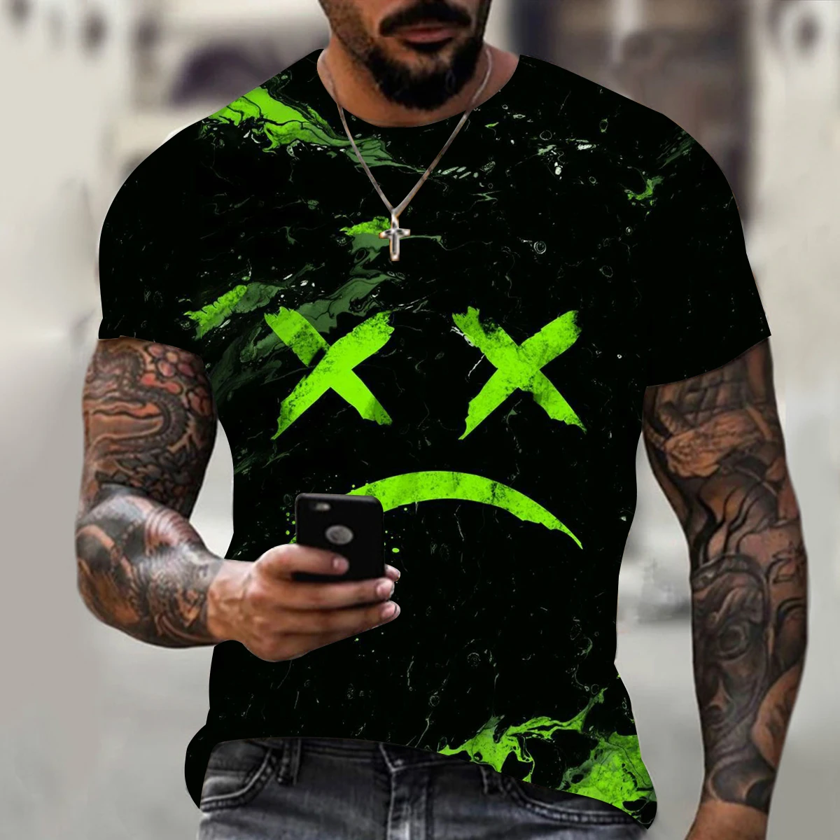

Camiseta de manga corta para hombre, camiseta de moda urbana con estampado 3D, estilo hip-hop, talla grande, verano 2022