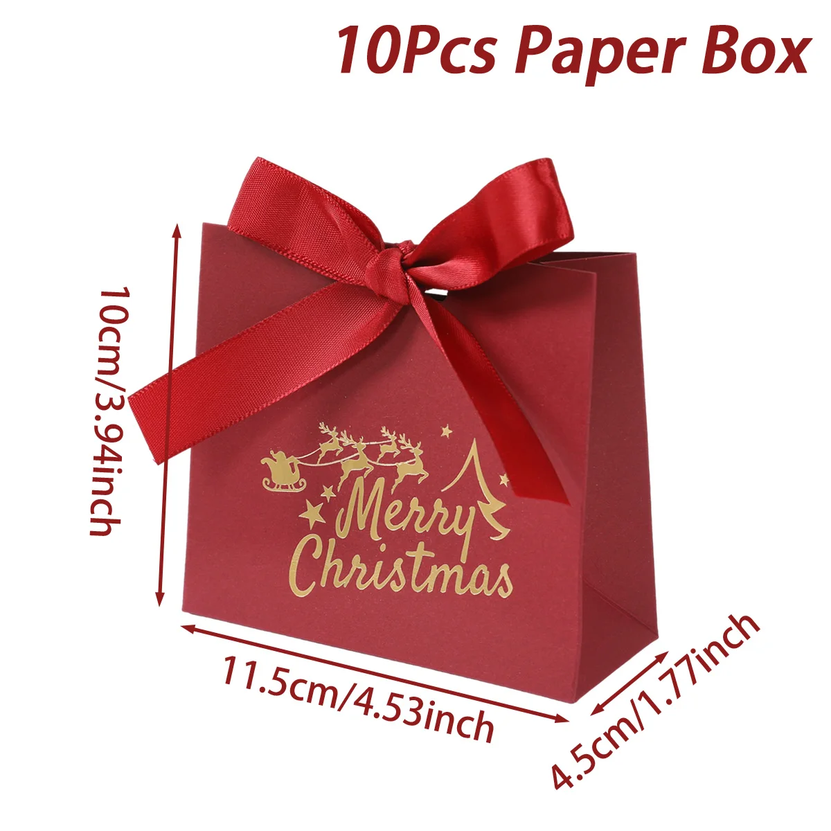 Рождественские подарочные коробки картонные 10 шт