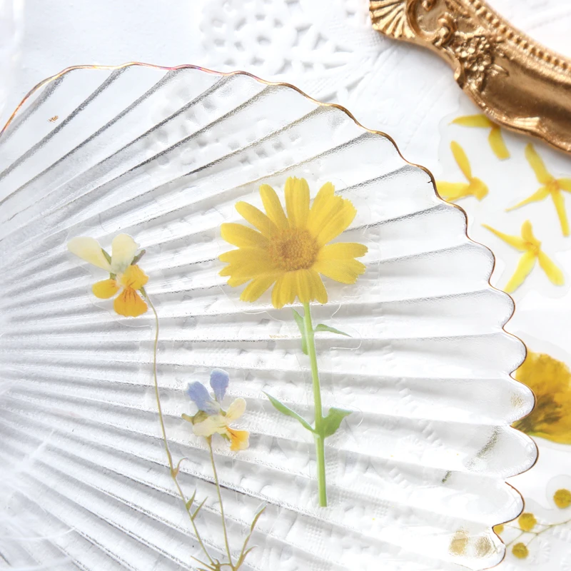 

40pcs Boxed Stickers Creative Flower Hand Account Phone Album Stickers Stationery Material DIY Decorative Sealing Stickers