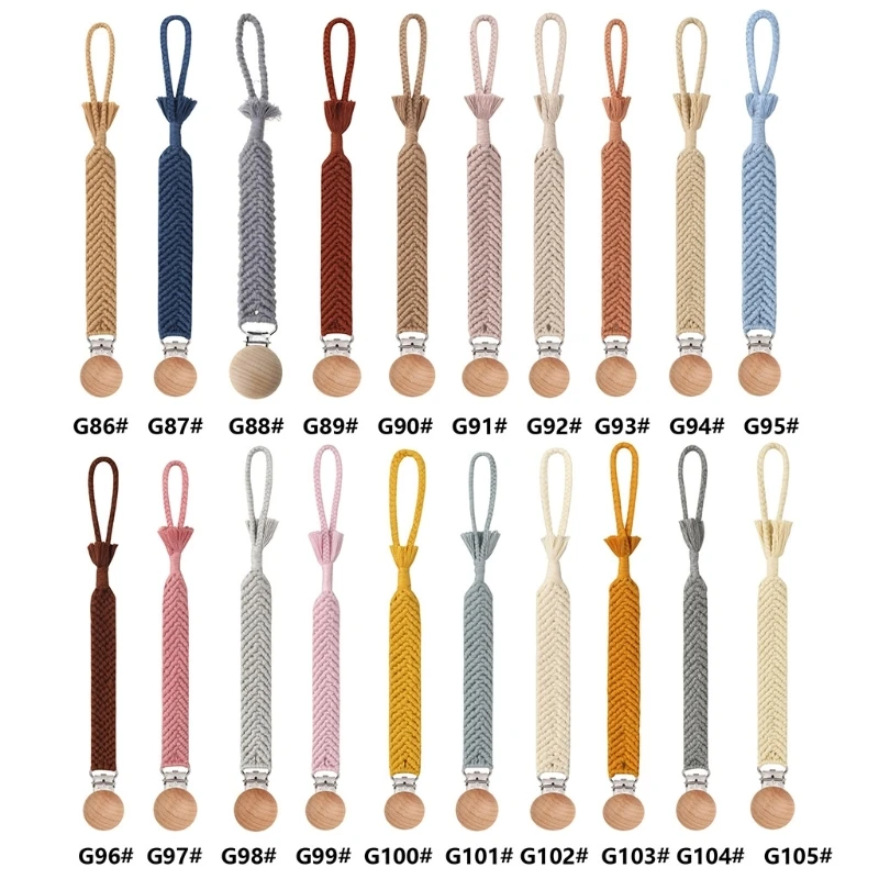 

1 шт., детская цепочка для соски, хлопковые вязаные крючком бусины, деревянные зажимы, деревянный прорезыватель, крошечный 40JC