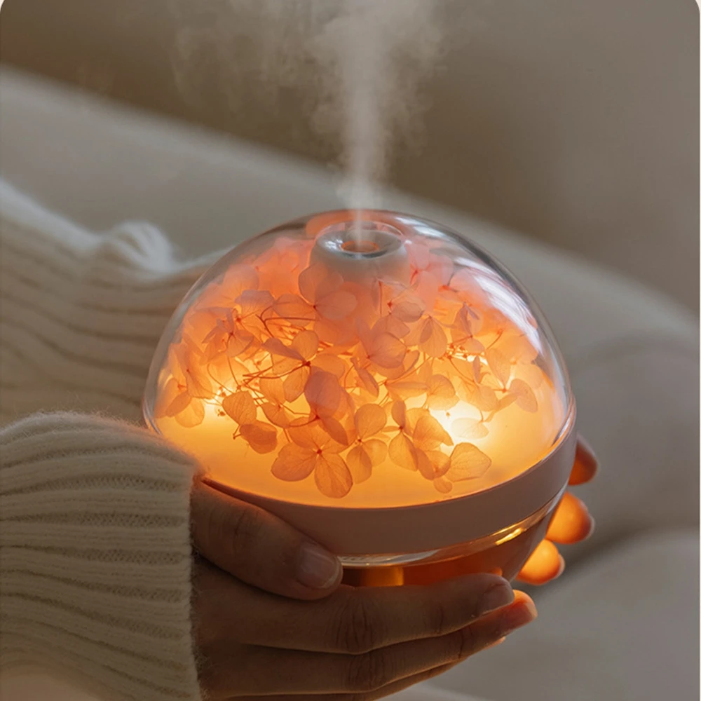 Eternal Flower 270ml Cool Mist Maker With Warm White Lamp Usb Rechargeable Ultrasonic Nebulizer