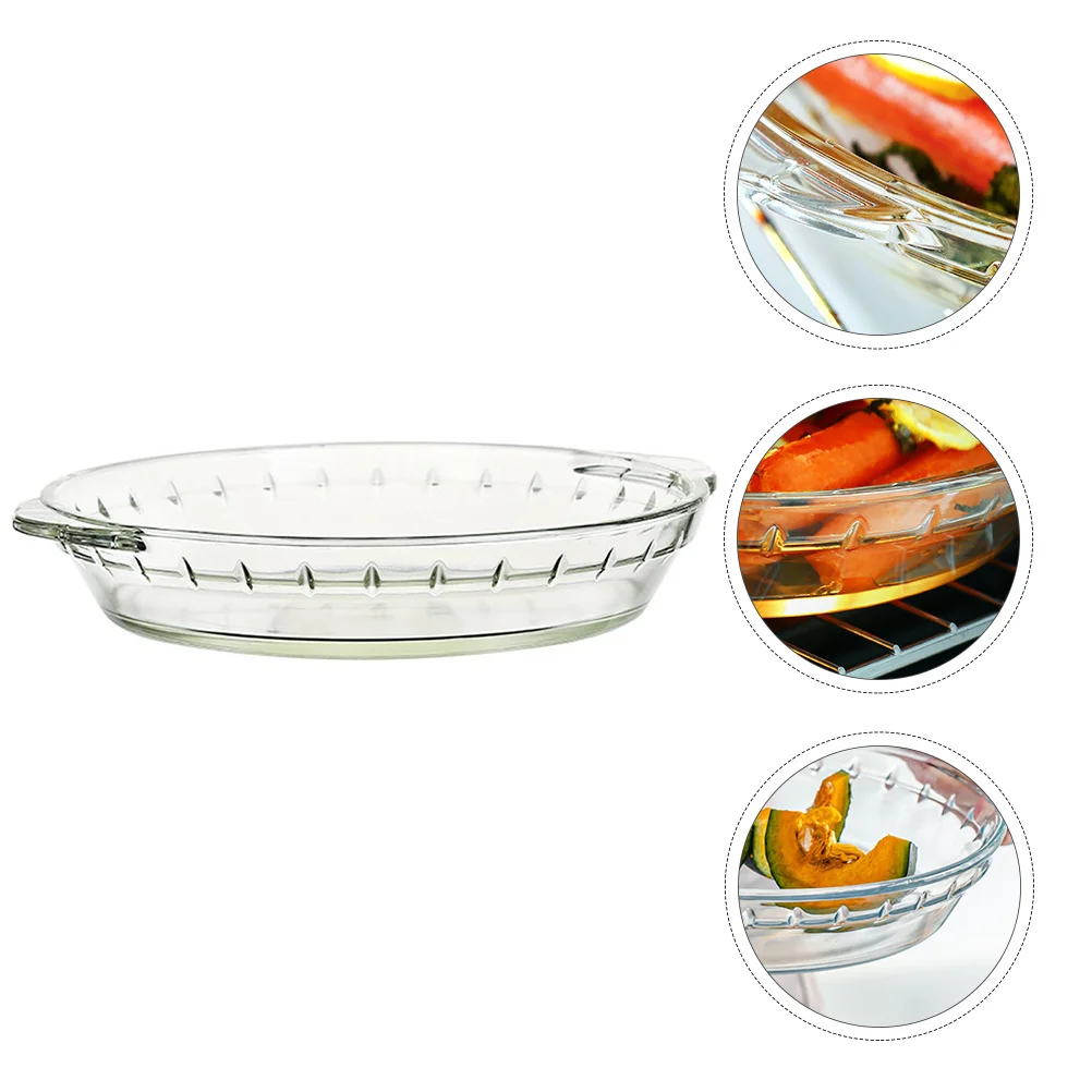 

1pc Toughened Glass Food Plate Oven Steamed Fish Dish Food Plate (Transparent)