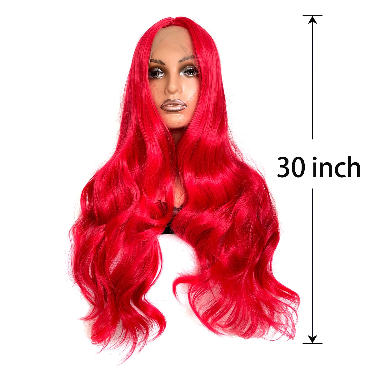 

Красные длинные парики на сетке для женщин, синтетические волосы, парик на сетке спереди, натуральные волнистые парики, парик для косплея средней части, парики из термостойкого волокна