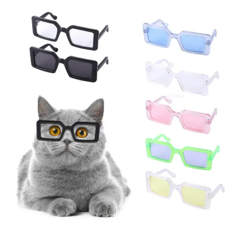 

Lovely Pet Cat Glasses Small Dog Glasses Personality Funny Dress Accessories Plastic Transparent Cat Glasses