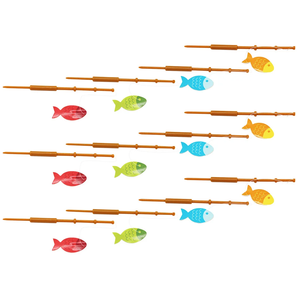 

12Pcs Decoration Supplies Pocket Fishing Pole Fishing Cupcake Topper for Cocktail Decor Cupcake