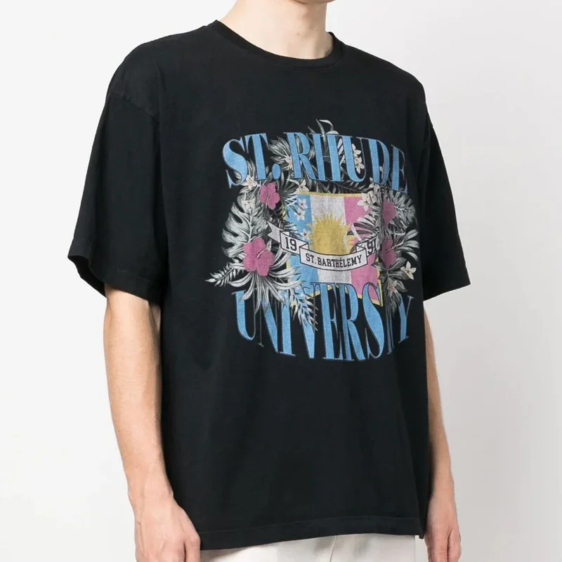 

Футболка Мужская/женская с круглым вырезом, тенниска с надписью «цветок», повседневная майка с логотипом, черного, белого и абрикосового цвета, 1:1