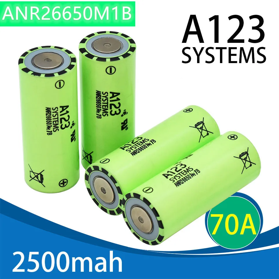 

2022 NEUESTE A123 26650 akku M1B 26650 2400mah - 2500mah 70A 3,7 V Li-Ion hohe entladung Batterie