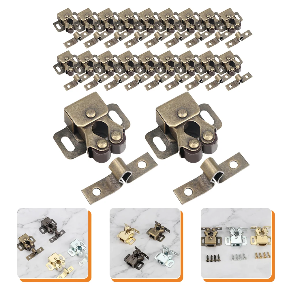 

20 Pcs Double Roller Lock Latch Screen Door Latches Catches Buckle Cabinet Catch Cold Rolled Steel Rv Cabinet Latches