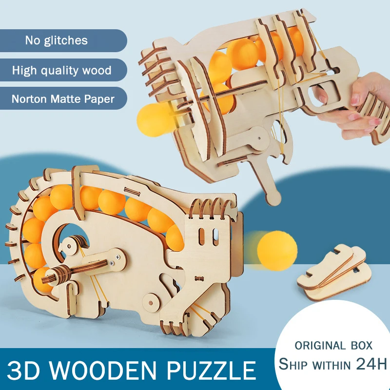 Деревянная 3d-модель пистолета игрушка в виде сделай сам образовательная