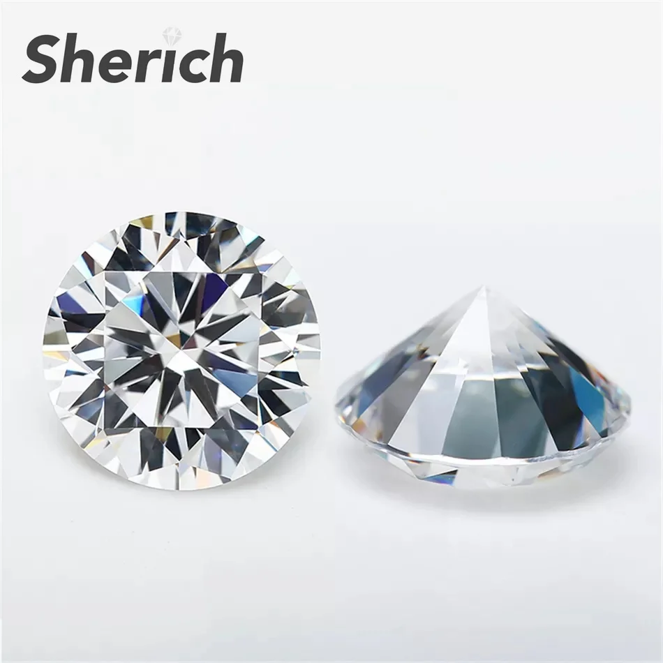 Sherich Real GRA Moissanite Stone 0.1ct/5ct D Color VVS1 Round Loose Gemstones Shining Diamond Wholesale DIY Jewelry Accessories