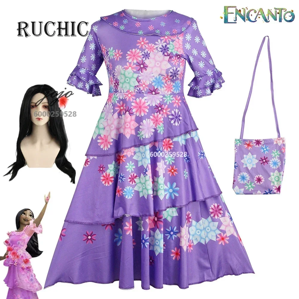 Косплей костюм Энканто Изабелла фиолетовый розовый