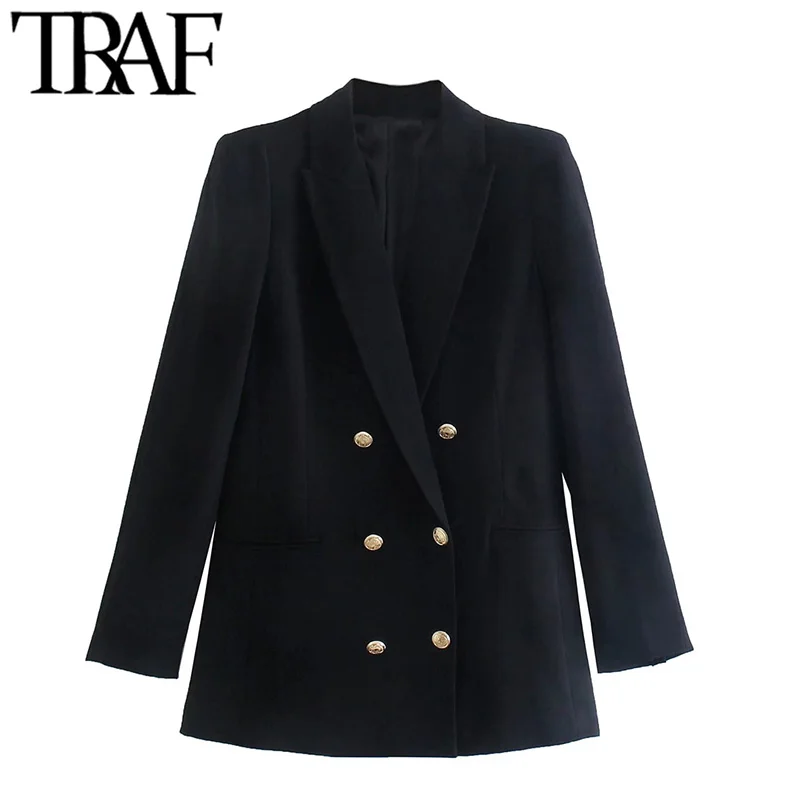 

Женский пиджак с металлическими пуговицами, длинным рукавом и карманами