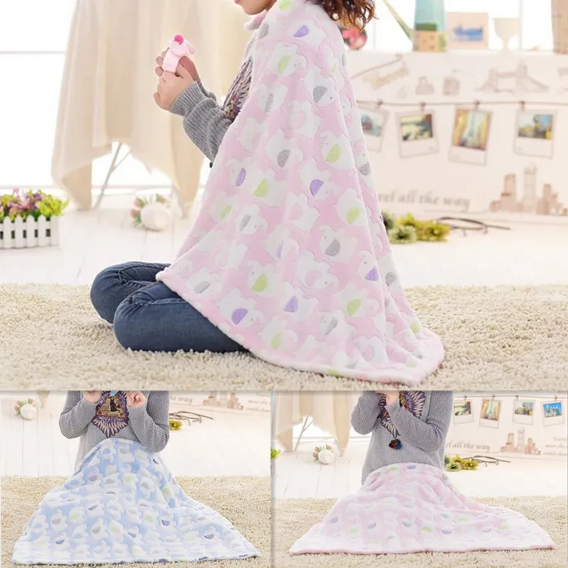 

100*80cm Kids Blanket & Swaddling Child Thermal Coral Velvet Blanket Cartoon Air Conditioning Quilt Cotton Quilt Kids Products