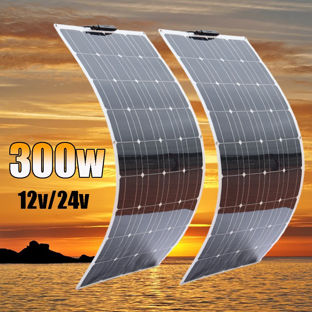 

ETFE solar panel flexible 320w 300w 200w 12v battery charger kit photovoltaic system for home camper balcony power 1000w