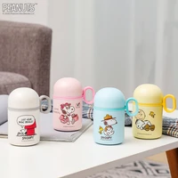 kawaii snoopyde spike children thermos cup cartoon stainless steel thermal mug glass cup men and women portable water cup gift